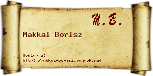 Makkai Borisz névjegykártya